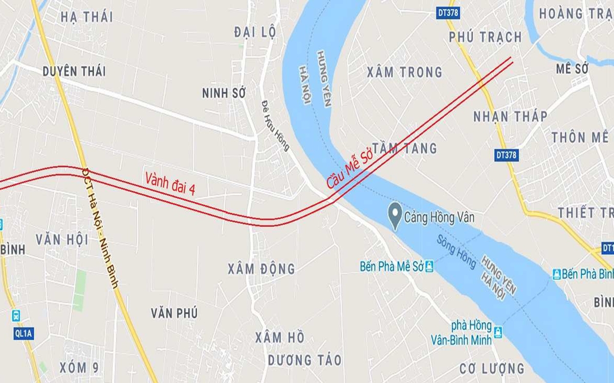 Vị trí xây dựng cầu Mễ Sở