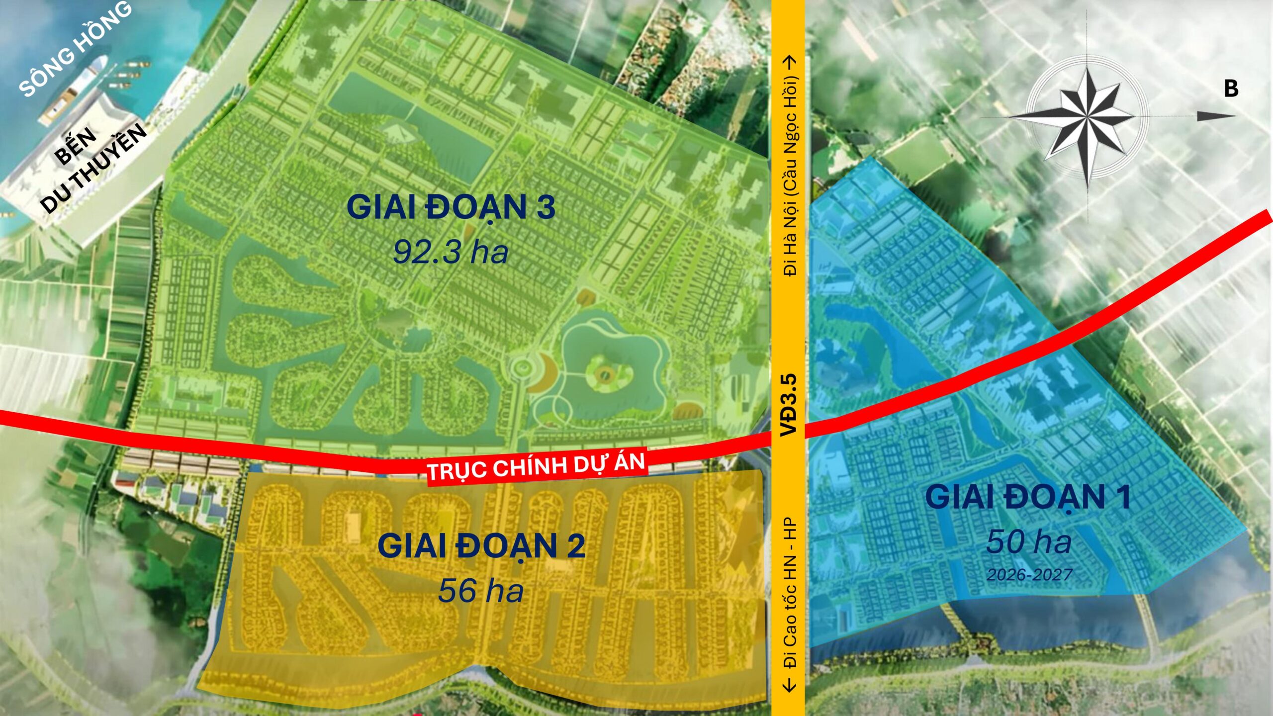 Quy hoạch 3 giai đoạn tại dự án Alluvia City