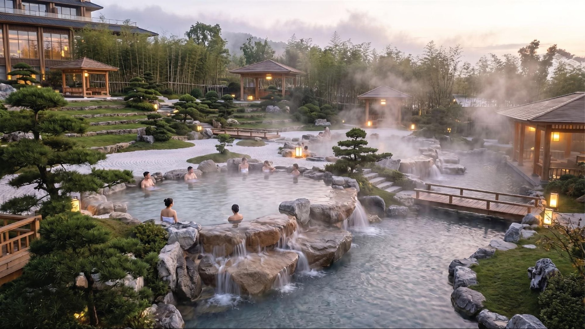 Tổ hợp khách sạn Onsen là "thỏi nam châm" hút khách đến Alluvia City